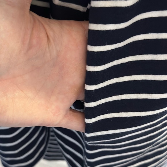 NEW Umgee Casual Striped Long Sleeve Cotton Shirt Dress Size Large Navy White - Picture 7 of 8